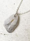 EFNL-0055 KAZEKIRI FEATHER STAMPED PENDANT No. 55 (18K GOLD ACCENT)