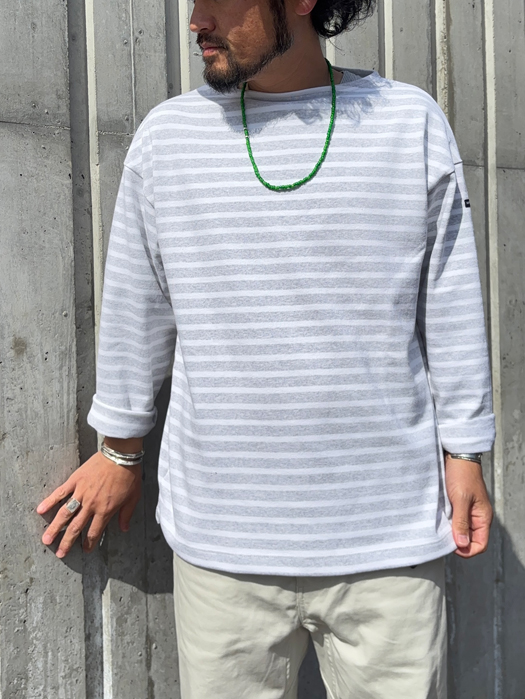 OUESSANT LOOSE　(杢ライトグレー×ホワイト)