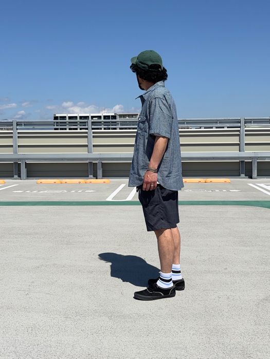 NAVY CUT S/S (Stripe Chambray)