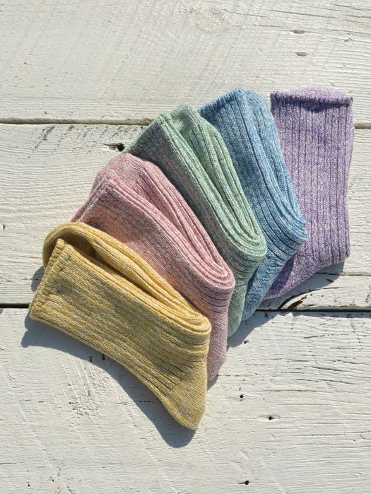 Low Gauge Pastel Rib Socks　