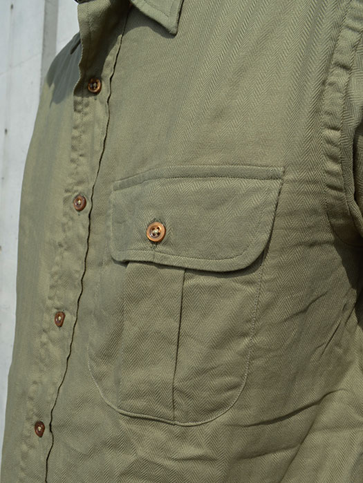 NAT-U-RAL別注 New Standard Fit Regular collar Shirt　(Herringbone)
