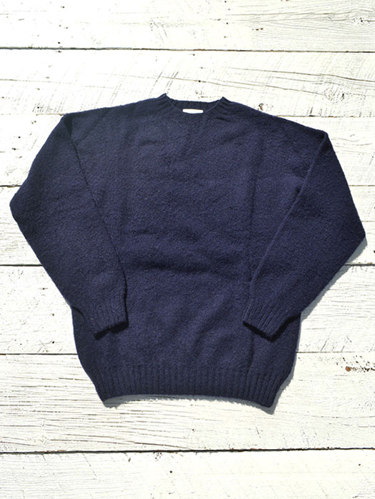 Crew Neck Shetland Sweater (Shaggy)